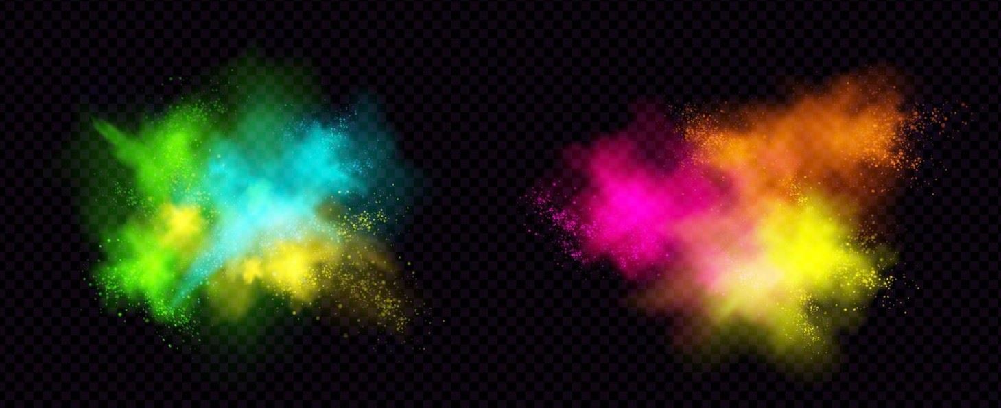 Clouds of colored smoke
